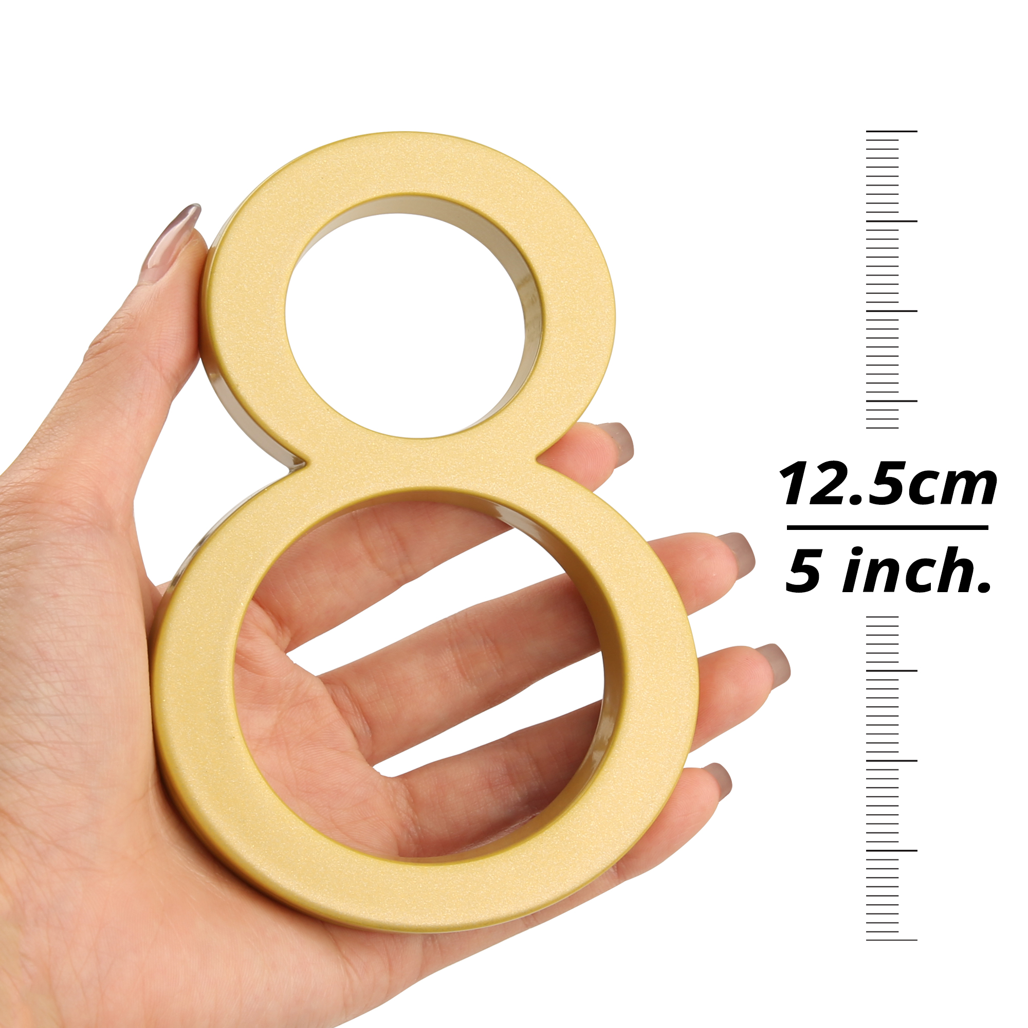 1pc 125mm kelluva talonumero ulkona 5 tuuman kultainen sinkkiseos asunnon oven numerot postilaatikon osoitekyltti  #0-9 ruuveilla