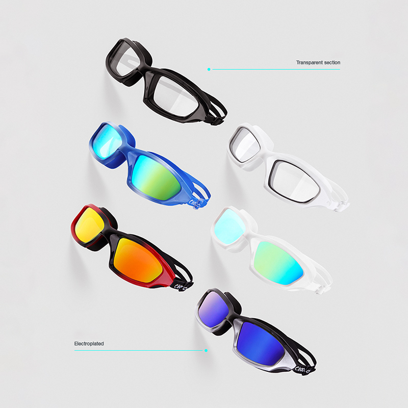 Adult swimming goggles electroplated anti fog waterproof UV resistant high-definition transparent one size fits all adjustable