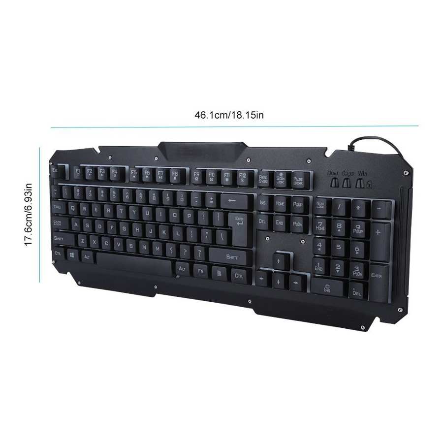 Game Keyboard Aluminum Alloy Panel Wired Keyboard for Computer