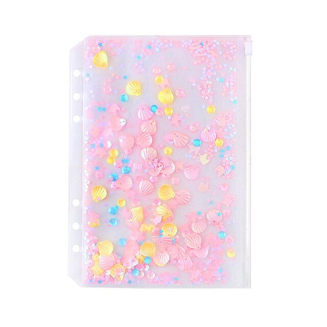 Lovedoki diario recambio A6A5 semanal mensual papel de relleno de planificador para Filofax Dokibook carpeta cuaderno de papelería escolar: Zipper bag / A6 Medium