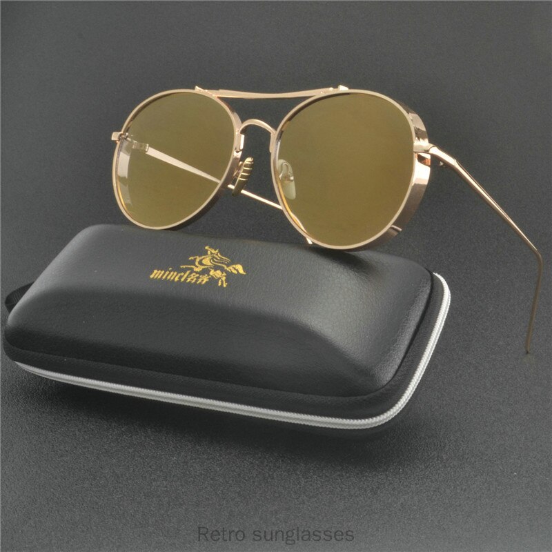 Gafas de sol redondas estilo punk para hombre , gafas de sol clásicas y ovaladas pequeñas para mujer, gafas negras Vintage Punk Unisex UV400 FML