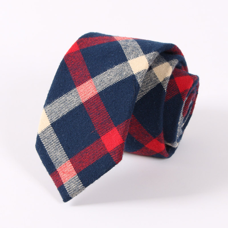 18 kleuren Mode 6.5 CM Breedte Katoen Tie Brand Gestreepte Plaid Stropdassen Voor Mannen Bruidegom Dassen Party Zakelijke Accessoires stropdas: CT021 B dark blue