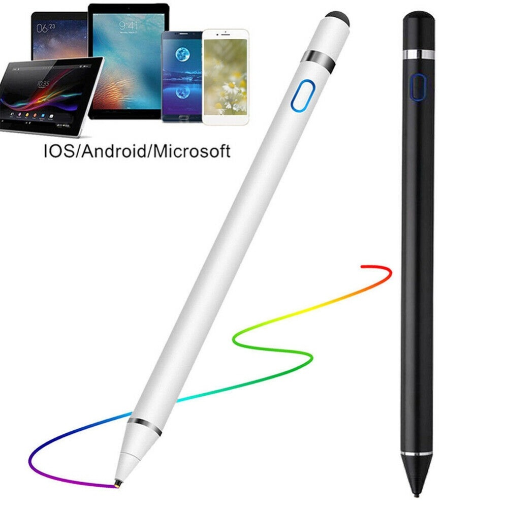 Universal Capacitive Active Stylus Touch Screen Pen Smart IOS/Android Apple iPad Phone Pencil Touch Drawing Tablet Smartphone