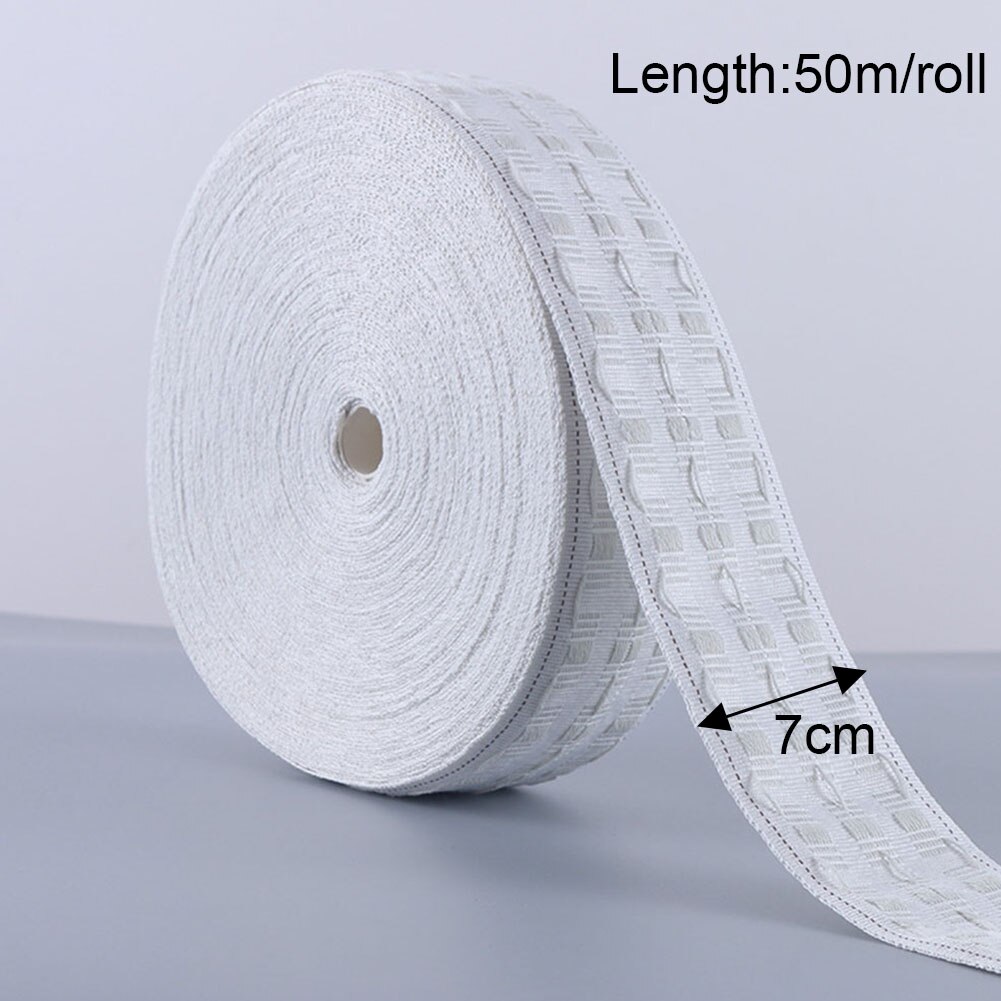 Rollo de 10M de cinta para cortina con ojales, cinta para cinturón plisado, gancho de punzonado, ojales de tela, mezcla de algodón