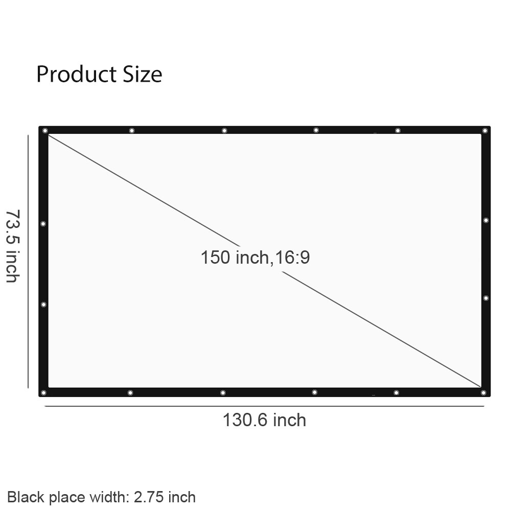 Flexible Projector Screen 100 Inch/150 Inch 16:9 Fabric for Projection Screen Portable Tabletop Projector Flexible Screen