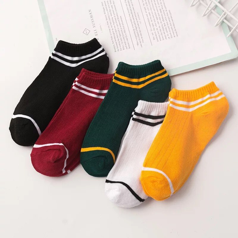 Ensemble de chaussettes pour femmes, fines, bleues, à carreaux, motif d'ours chat, Tube bas en coton, mignonnes chaussettes de sport pour filles, respirantes, d'équipage, Kawaii, printemps été: 09