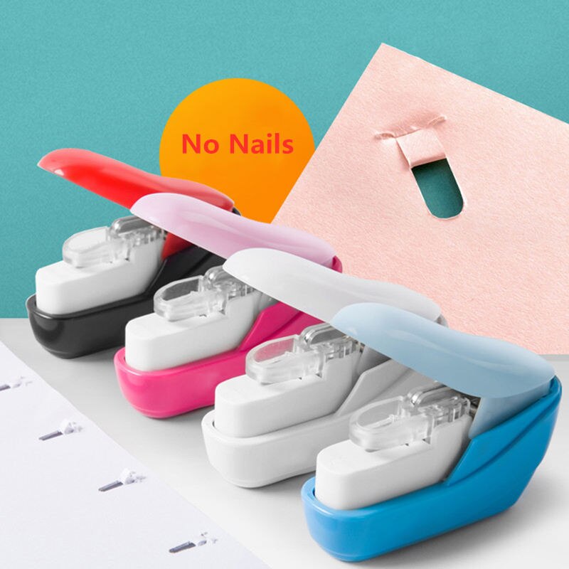 No Nails No Staples Stapling Machine Mini Cute Book Stapleless Stapler Paper Stapling Stapler Without Staple Stapler Free