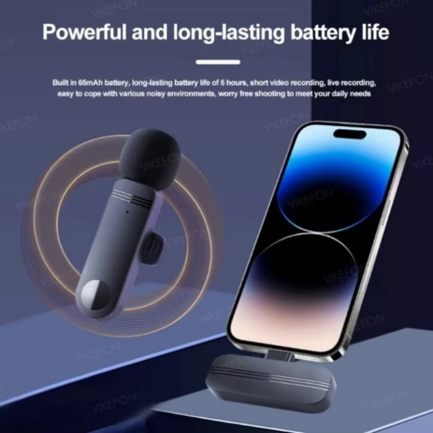 Neues kabelloses Lavalier-Mikrofon, tragbares Mini-Mikrofon für Audio-- und Videoaufnahmen für iPhone und Android, Live-Übertragung, Spielen-Telefonmikrofon
