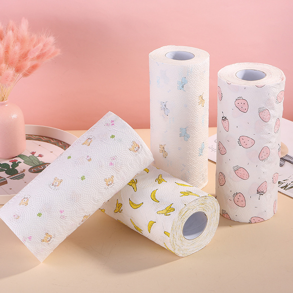 Kitchen Roll Paper Oil-absorbing Absorbent printing Paper Towels Disposable Lazy Cleaning Rag Paper