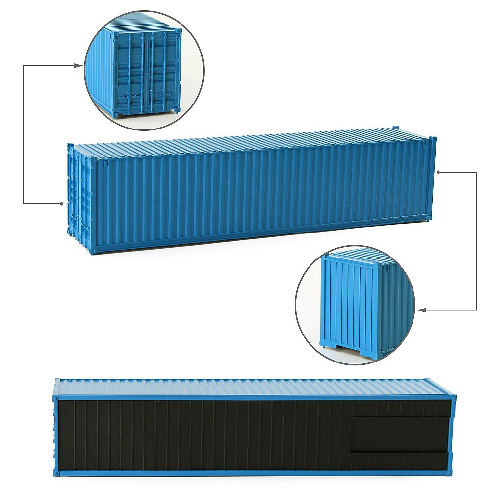 9 Stuks Ho Schaal 1:87 40ft Container Modeltreinen Cargo Box Geen Print Pure Kleur C8740