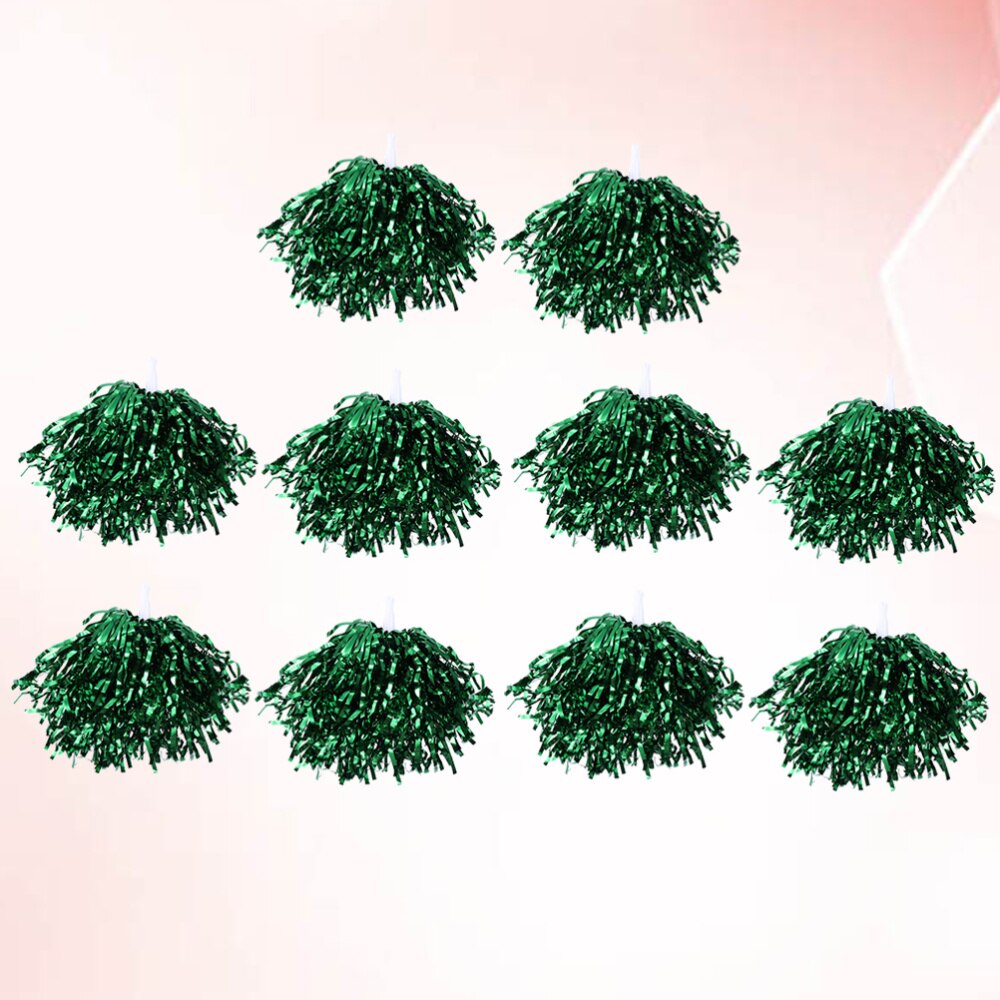 10 Pcs 25g Cheering Balls Squad Spirited Fun Cheerleading Kit Cheer Poms Cheerleaders Supples with Handle for Competitio: Green