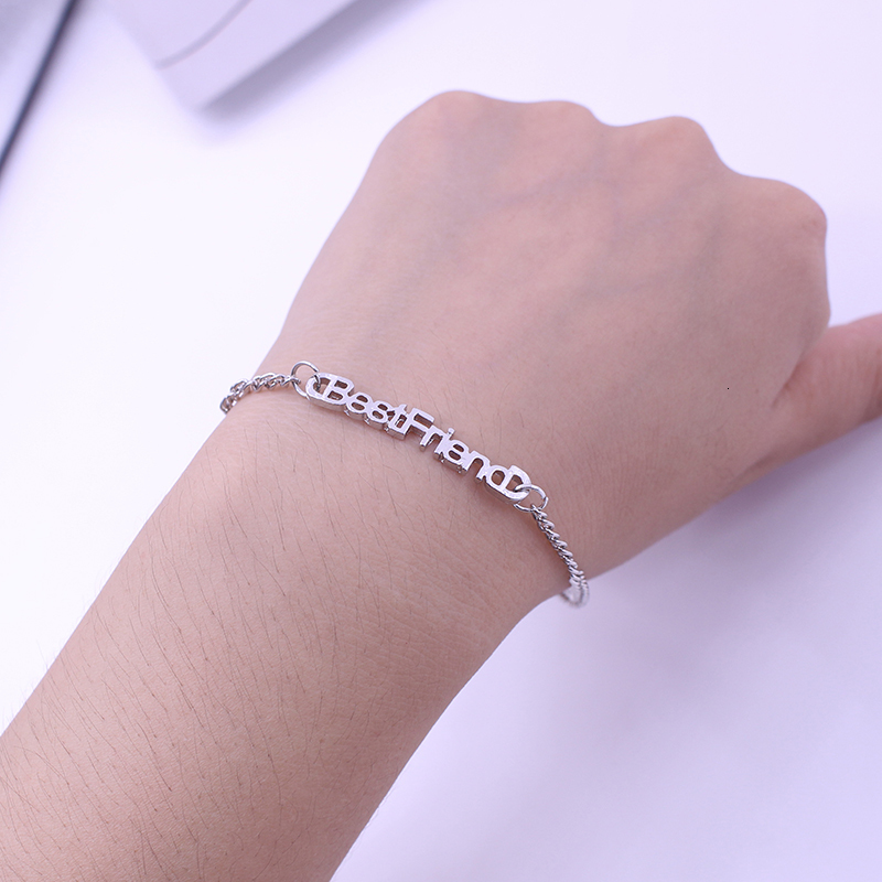 Beste Vrienden Armbanden Voor Vrouwen Meisjes Enamel Hollow Belettering Bangles Bff Vriendschap Voor Altijd Sieraden Pulseras