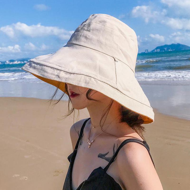Cokk Zomer Hoeden Voor Vrouwen Dames Visser Cap Brede Rand Floppy Hoed Vrouwelijke Strand Zonnehoed Zonnehoed Suncreen Koreaanse stijl