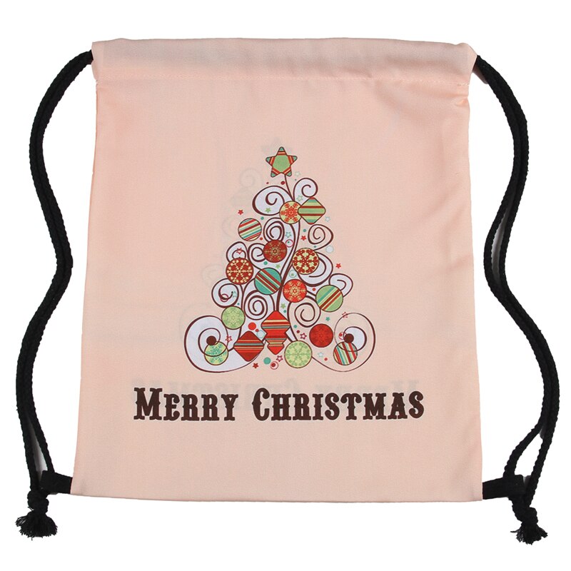 Impressão 3d para árvore de natal, mochila clássica para sempre, masculina, com cordão, para viagem