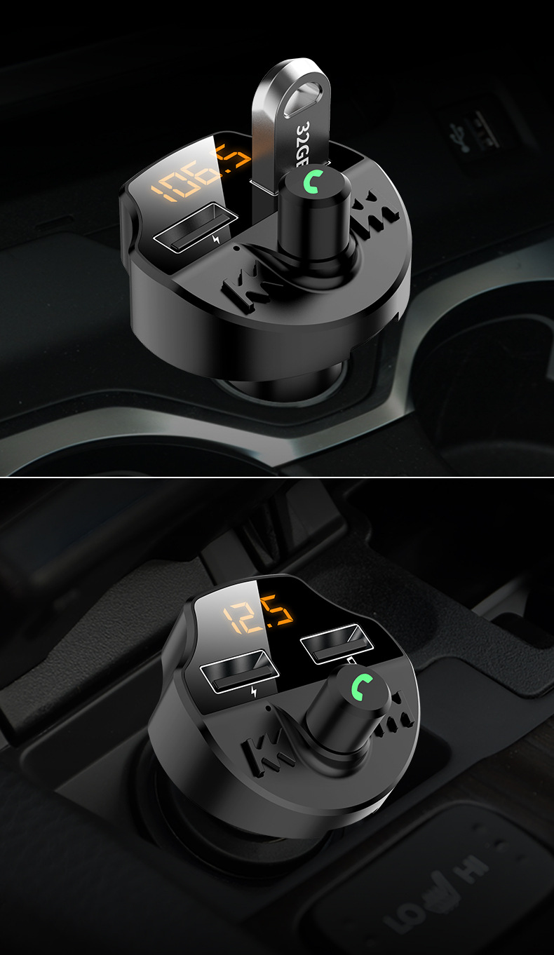 Bluetooth 5.0 bezprzewodowy samochód nadajnik Bluetooth FM MP3 radio odtwarzacze TF karta muzyka HandFree USB samochód na telefon