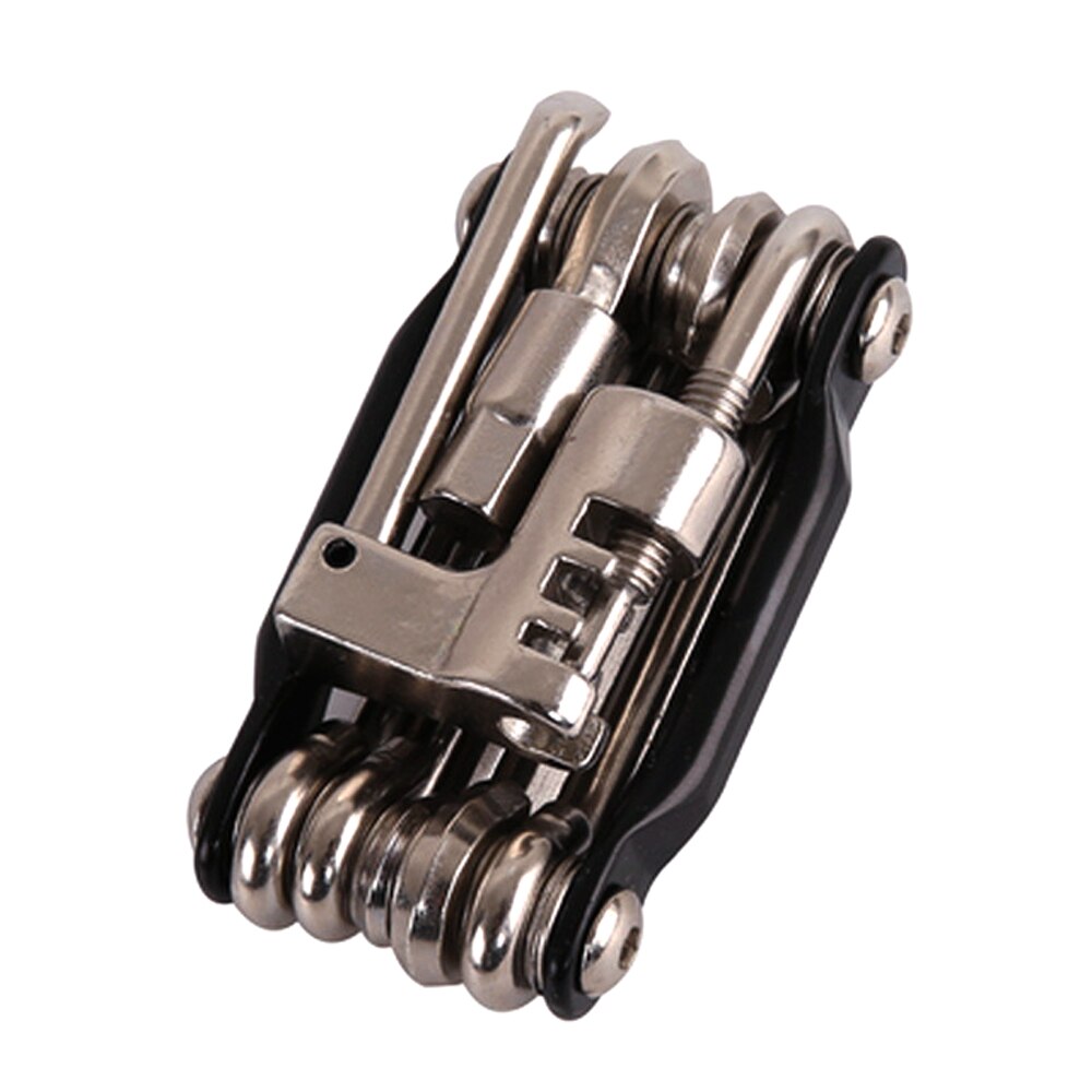 Juego de herramientas de reparación de bicicletas 15 en 1 Herramienta de reparación de bicicletas Kit llave destornillador Cadena de acero de carbono bicicleta herramienta multifunción
