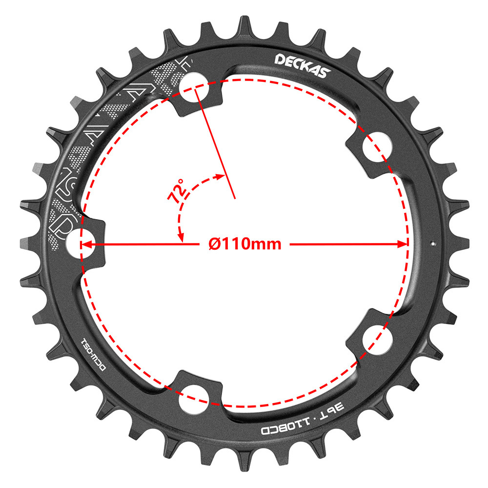 DECKAS 110BCD 5 Bolt Road Bike Narrow Wide Tooth Chainring 52T- 36T Bicycle Chainwheel forShimano forSRAM Crank Bicycle Parts