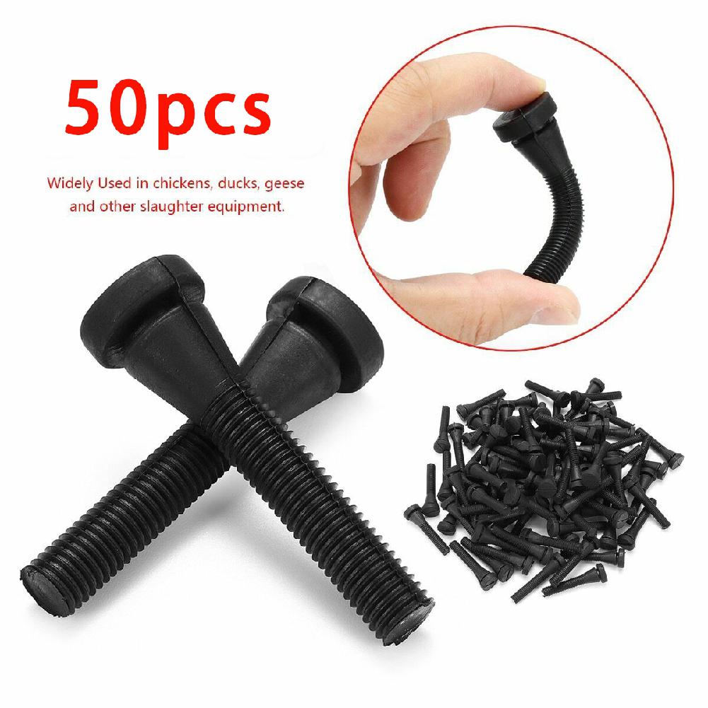 50 stk fjerkræ gummi stang vagtel længde 6.5cm gummi pluk fingre fjernelse maskine lim stick plucker