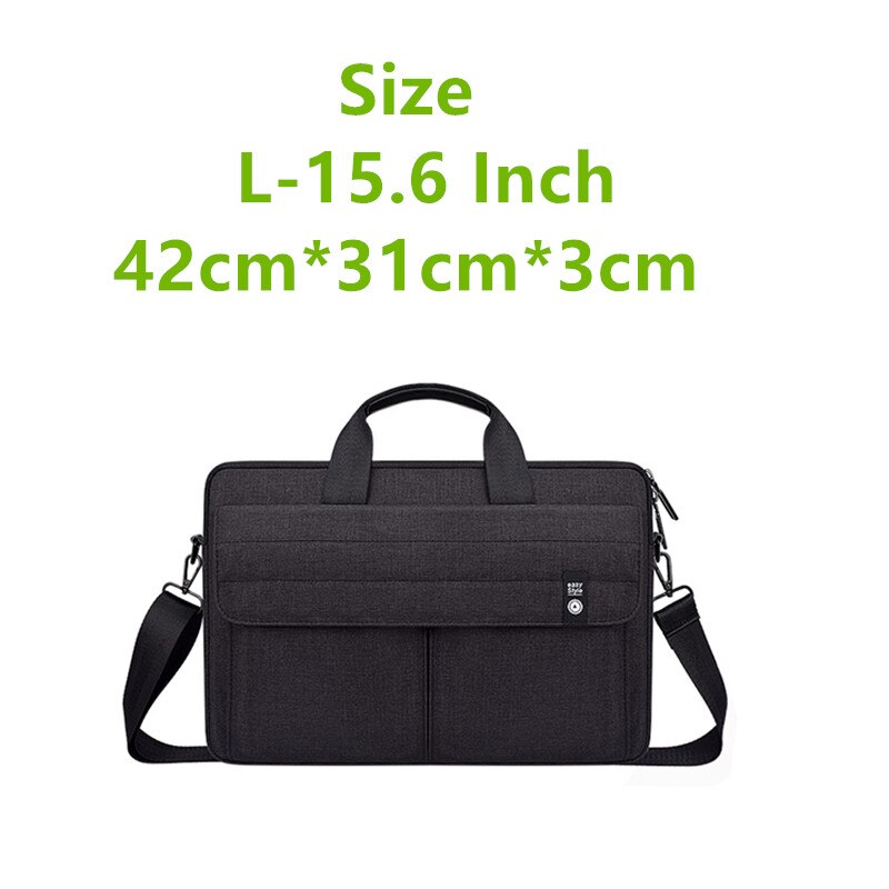 Frauen Männer Laptop Tasche Notizbuch-tasche Aktentasche für 13 15 15,6 Zoll Computer Multifunktions Handtaschen Schulter Tasche Totes: L-15.6 Zoll-Schwarz