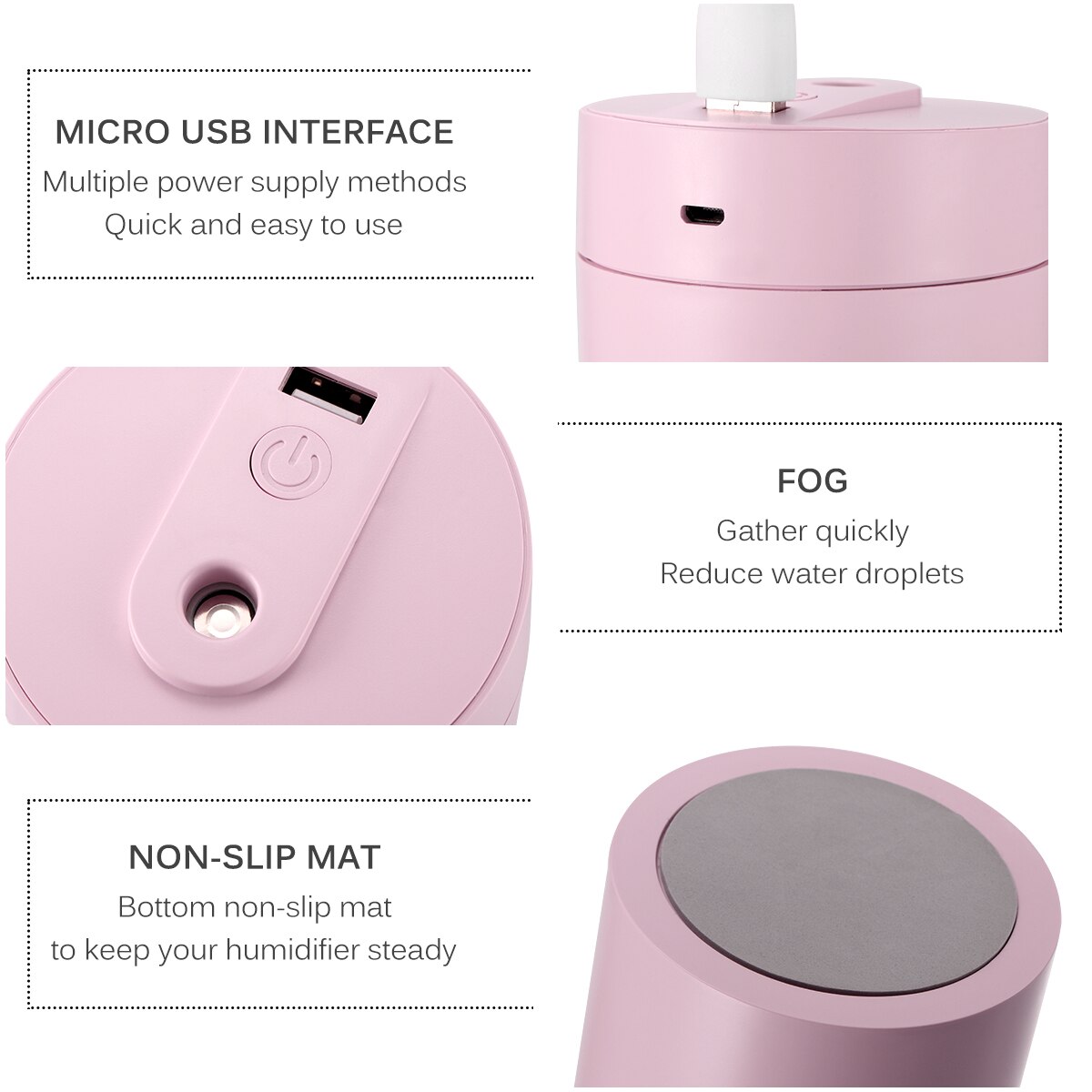 USB Car Humidifier With Fan Ultrasonic Humidifier Mini Aroma Essential Oil Diffuser Aromatherapy Mist Maker For Home Office