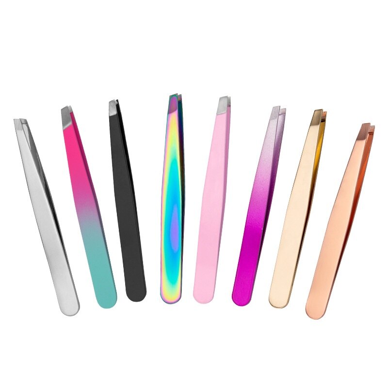 Professionelle Augenbraue Pinzette Rasieren Und Haar Entfernung Slanted Edelstahl Augenbraue Clips Mitesser Entferner Make-Up Werkzeuge