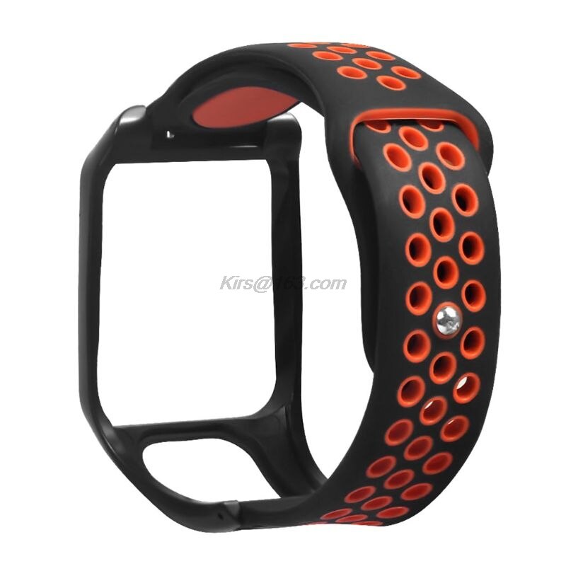 Repuesto de pulsera transpirable, correa de silicona para reloj Tomtom Runner 3, aventurero, golfista, 2, Runner 2, Cardio y Spark 3: Rojo