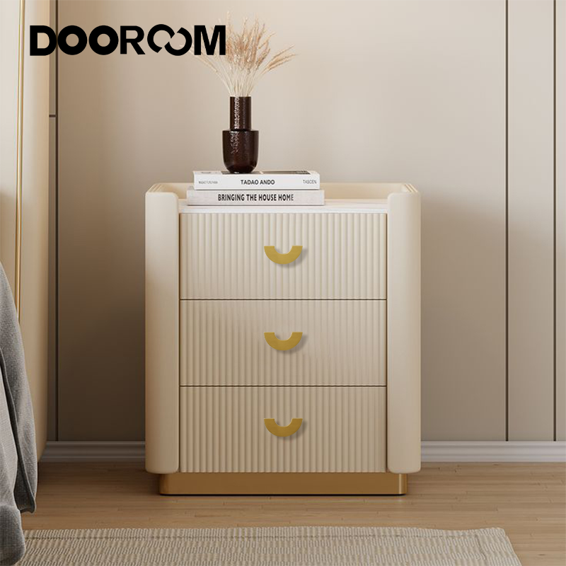 DOOROOM Messing Meubelgrepen Lichte Luxe Gouden Garderobe Keukendeur Trekt Ladegreep Halve Cirkel Hardware Accessoires