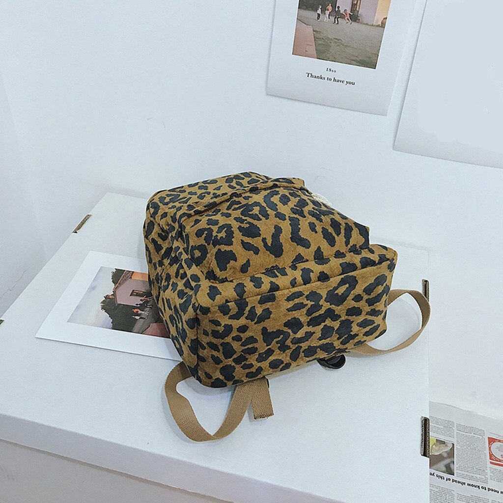 frauen Leopard Rucksack Cord Doppel Gürtel Reise Rucksack Dame Zip Leopard Tasche Große Kapazität Sport Tasche Plecak