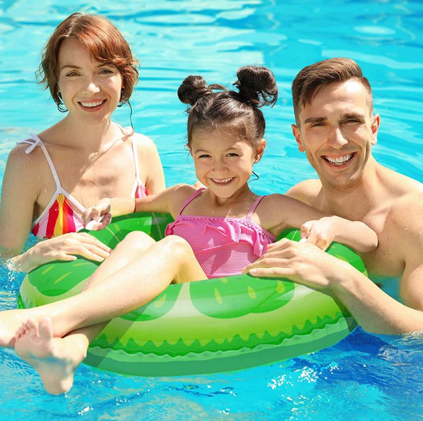 Volwassenen Zwemmen Ring Fruit Gedrukt Patroon Zwemmen Ring Voor Zwembad Water Pretpark Oranje Rood Groen Paars