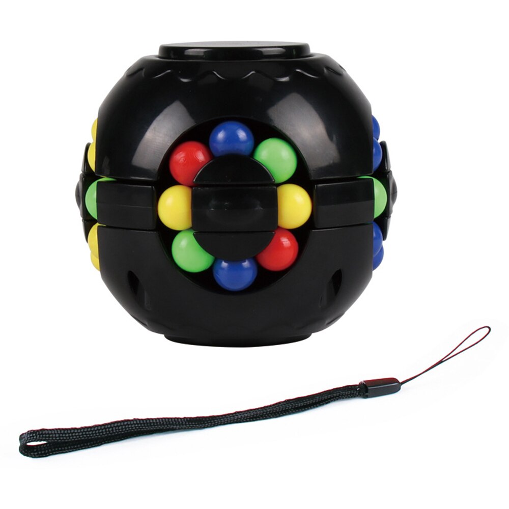 Hamburg Stress relief Cube Fingertip Gyroscope Little Magic Bean Brain Gyro Cube Intellectual development Decompression toys: Black