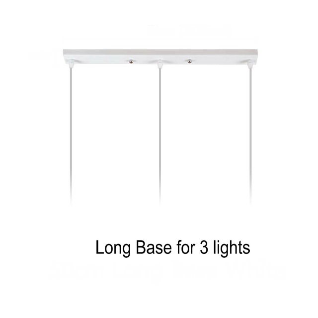 Nord europa tre metall pendel lys hvit sconce bar stue spisestue hjemmedekorasjon led hengende hengende lamper: Lang base for 3 lys