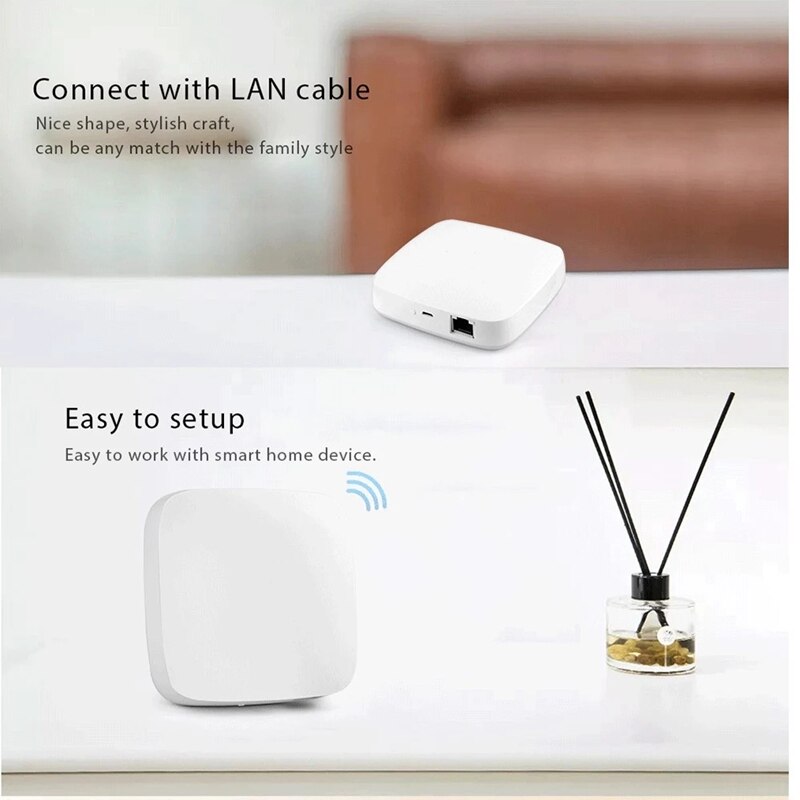 Powered By Tuya ZigBee Wired Smart Gateway Hub Smart Home Bridge Tuya / Smart Life APP Remote Control Center WIFI & Network Cabl