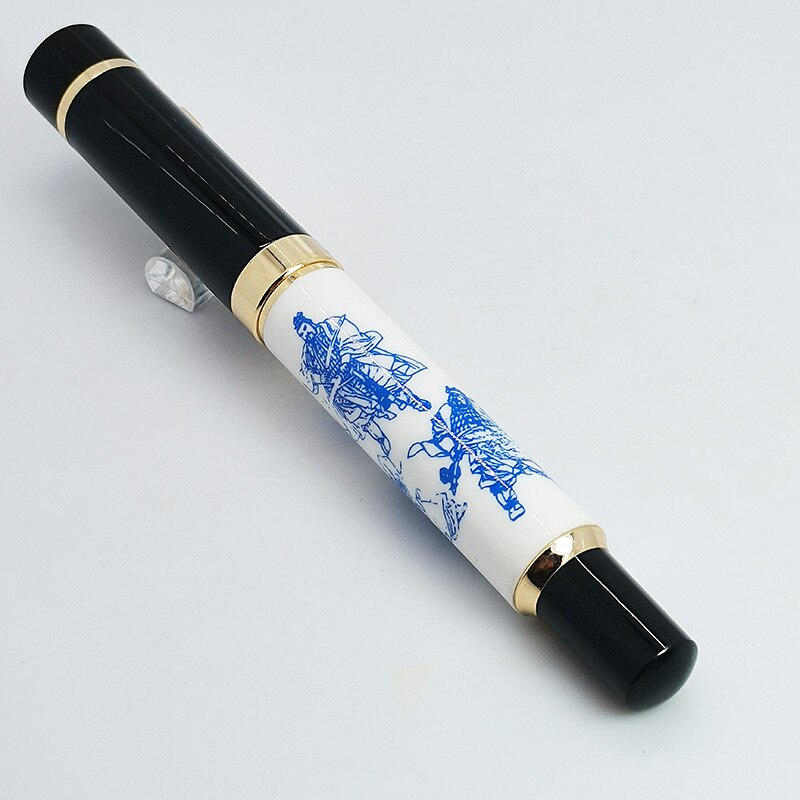 Jinhao 650 Luxury Fountain Pen Shell Calligraphy Pen Mb or 1.0mm Nib Blue Writing Pens Caneta Tinteiro: saanguoyanyi / F