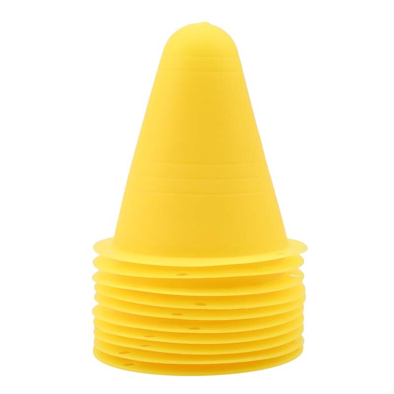 10 pz/set Skate Marker formazione coni stradali Roller calcio calcio Rugby formazione Soft Tower pattinaggio ostacolo Roller Skate Pile: yellow