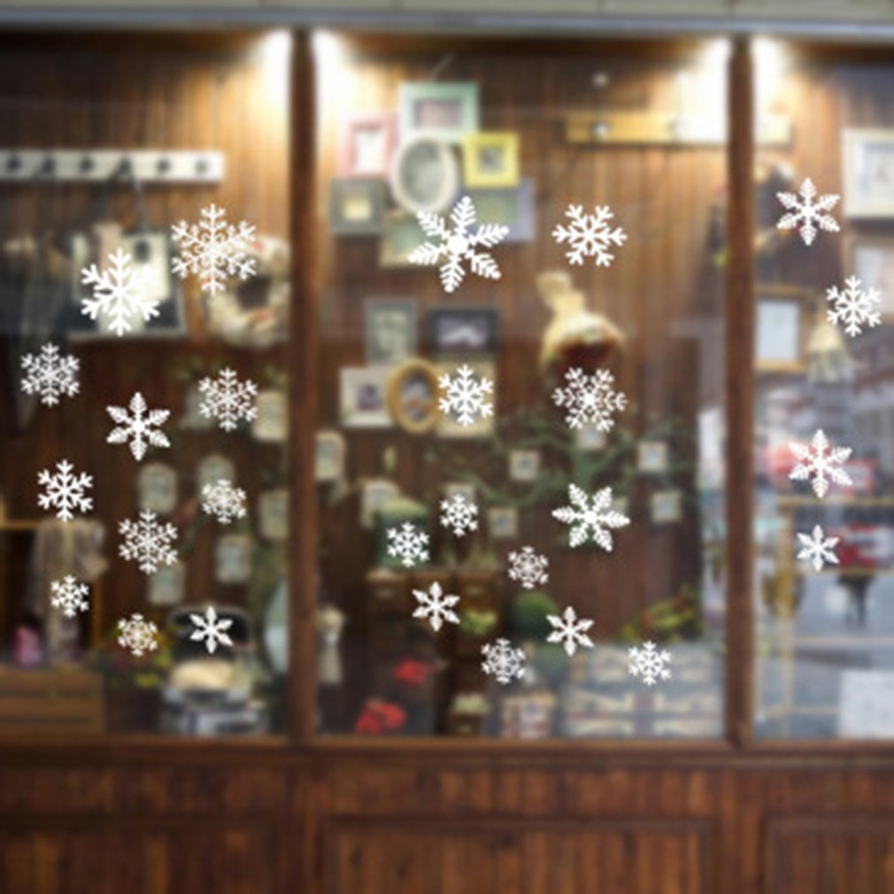 Jul fönster glas hängande dekoration klistermärken köpcentrum dekoration snöflinga väggdekaler amj 301