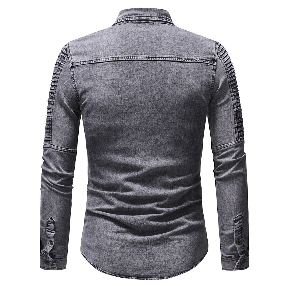 Pleated Denim Shirt main image 1