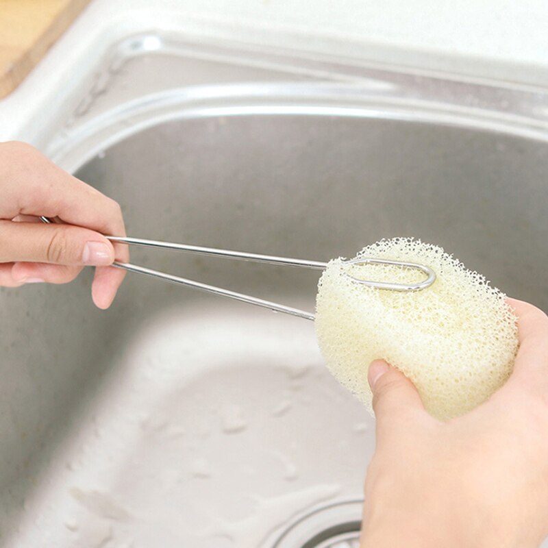 Cleaning Tool Sponge Brush For Bottle Feeding Stainless Steel Handle Cup Cleaning Brush Replaceable Sponge Head Bottle Brush