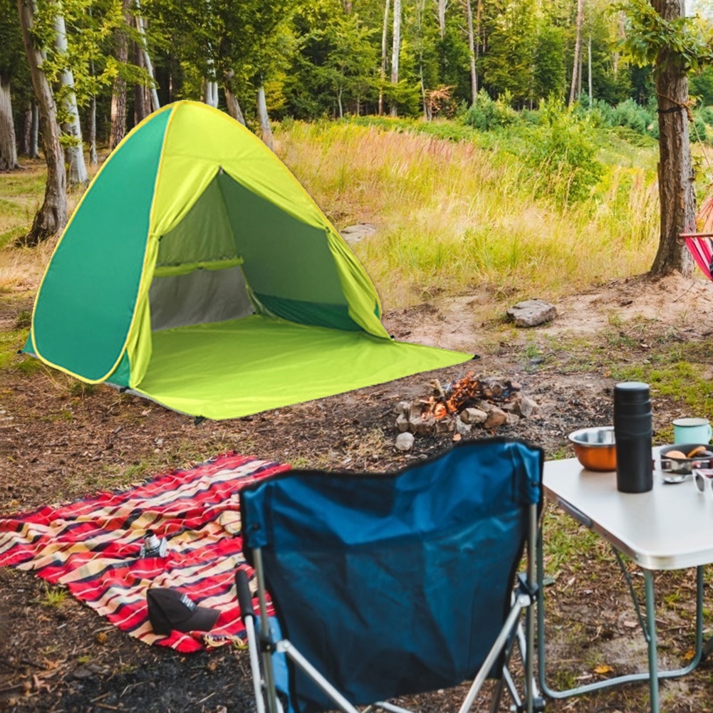 Strand Zelt Pop hoch Strand Baldachin Zelt draussen Camping Wandern Anti-Uv Sonnenschutz Schutz Faltbare Familie Schutz Zelt mit Vorhang