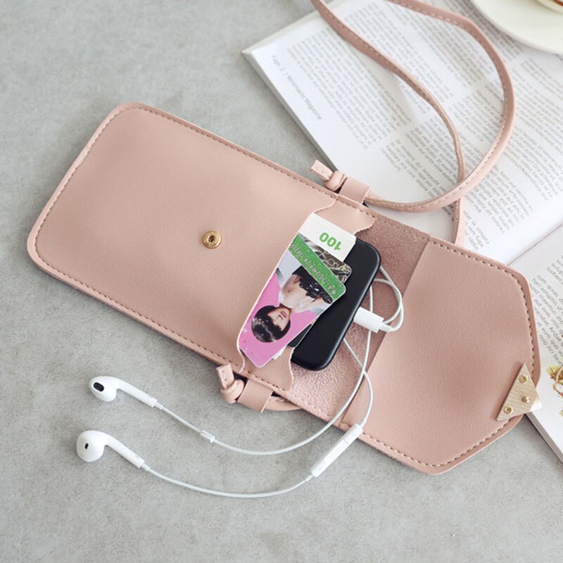 Transparent Touch Screen Women Heart-shaped Mobile Phone Bag Retro Mini Messenger Lady Handbag And Purses Small Phone Bag