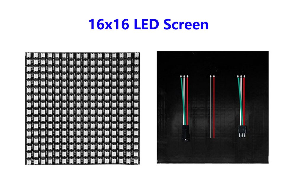 1~2PCS WS2812B 8X8 8x32 16x16 Pixel Panel Flexible Matrix Screen WS2812 IC RGB 5050 SMD Led Module Individually Addressable DC5V: Blue