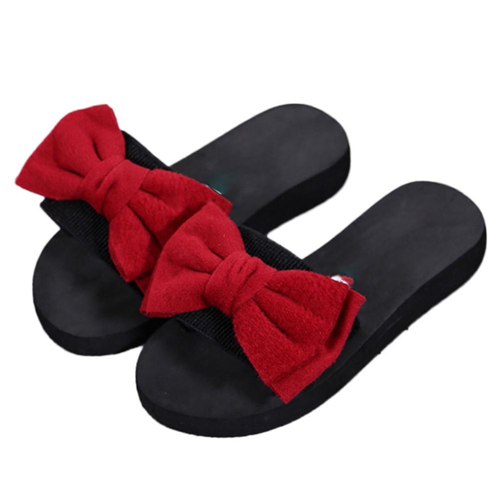 Vrouwen Boog Zomer Sandalen Slipper Indoor Outdoor Flip-Flops Strand Schoenen Mode Vrouwelijke Casual Bloem Slipper