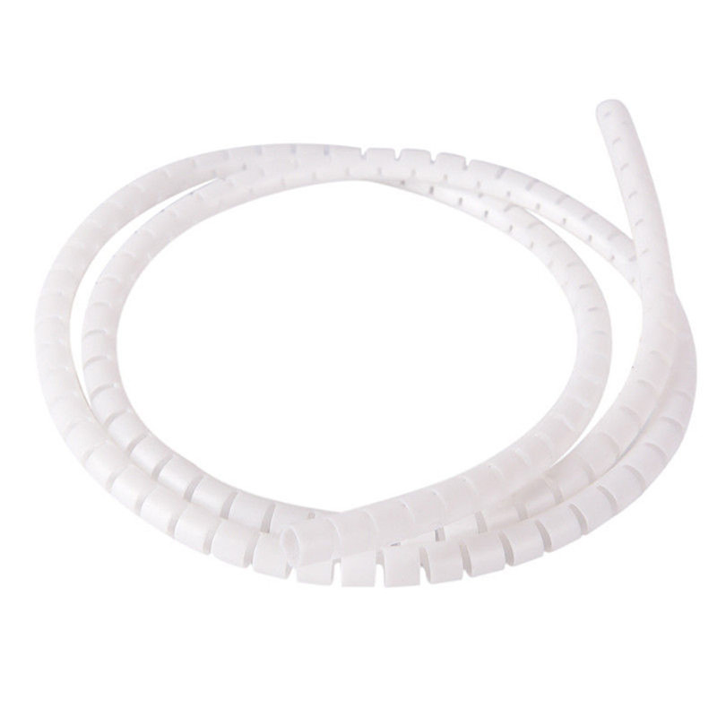 Organisateur de bandes de câbles PC TV | Enroulement spirale, ranger le fil, câble de ligne, clips fixateur attaches de porte 1m 10mm: 1m white 10mm