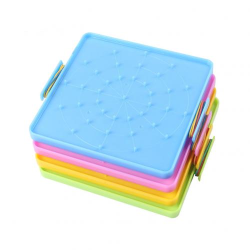 4 Stuks 16X16Cm Dubbelzijdig Array Nail Geoboards Kinderen Educatief Speelgoed Cadeau Voor Kinderen Primaire Wiskunde onderwijs Met Elastiekjes: Default Title