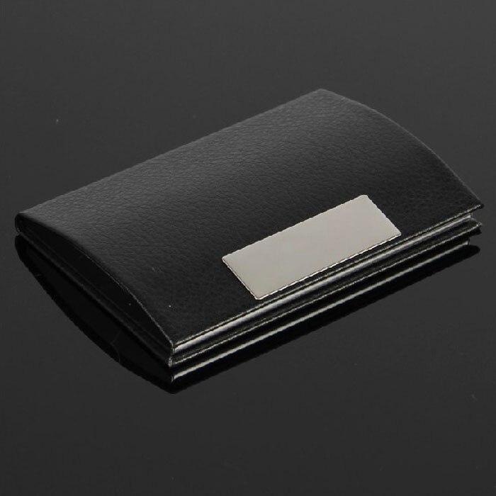 Slim Business ID Credit Card Holder Men's Card Pack Bank Metal check sleeve Antimagnetic Case PU Leather Porte Carte 823