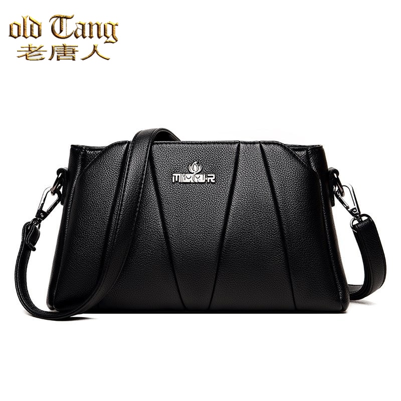 Oude Tang Grote Capaciteit Luxe Effen Kleur Schouder Messenger Tassen Voor Vrouwen Casual Crossbody Elegante Handtas