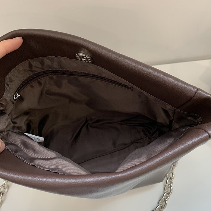 Pli femmes sacs à bandoulière en cuir pu femme bandoulière sacs de messager chaîne sac à bandoulière bolsa féminin 2 bretelles sac à main