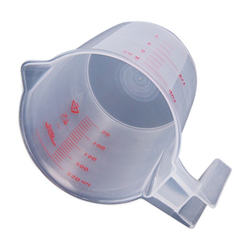 Taza medidora de plástico de 250ml Barra de precisión herramienta de líquido mango de cocina de medición de plástico transparente con