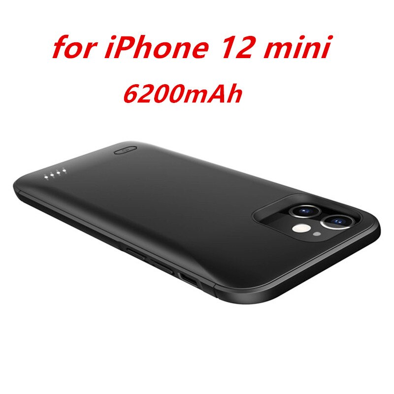 Portable Battery Charger Case for iPhone 12 pro Max 12 mini 12 Power Bank Case External Battery Cover for iPhone 12 12 pro Max: 6200 for i12 MINI