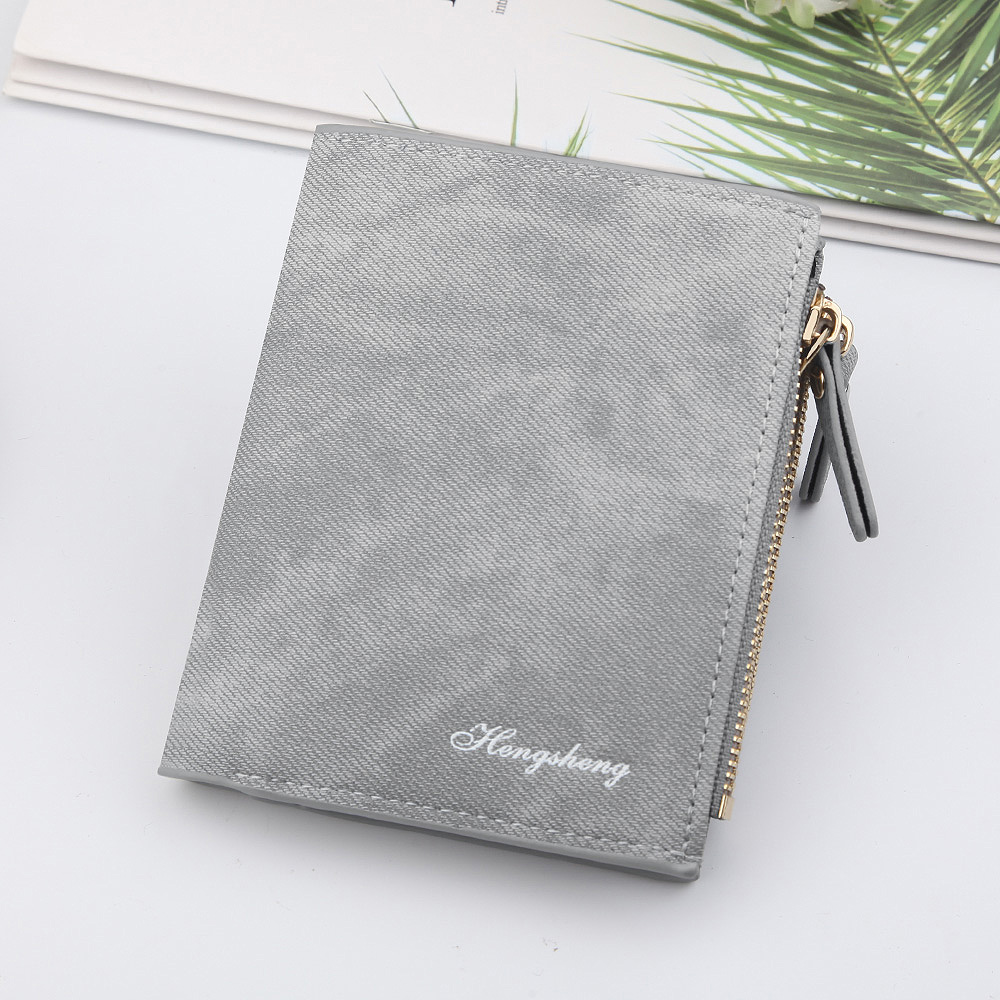 Haut tendance petit portefeuille PU sac à main en cuir mat court femme porte-monnaie fermeture éclair pochette porte-monnaie carte de crédit