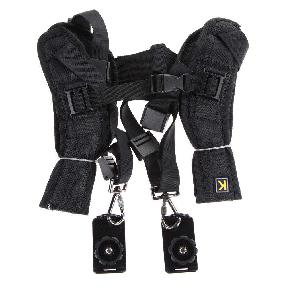 Negro doble Dual Cámara cabestrillo con correa de hombro Correa rápido cabestrillo ajuste de la correa para DSLR. Accesorios para cámaras digitales